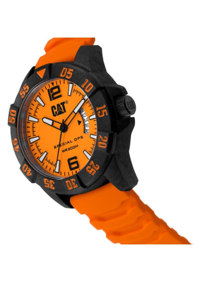 Caterpillar Special Ops Karbon 4 K4.121.28.838 Orange Strap Black Bezel Orange Dial Watch - Image 2